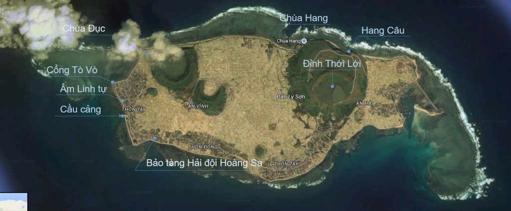 Bản đồ địa điểm tham quan Lý Sơn