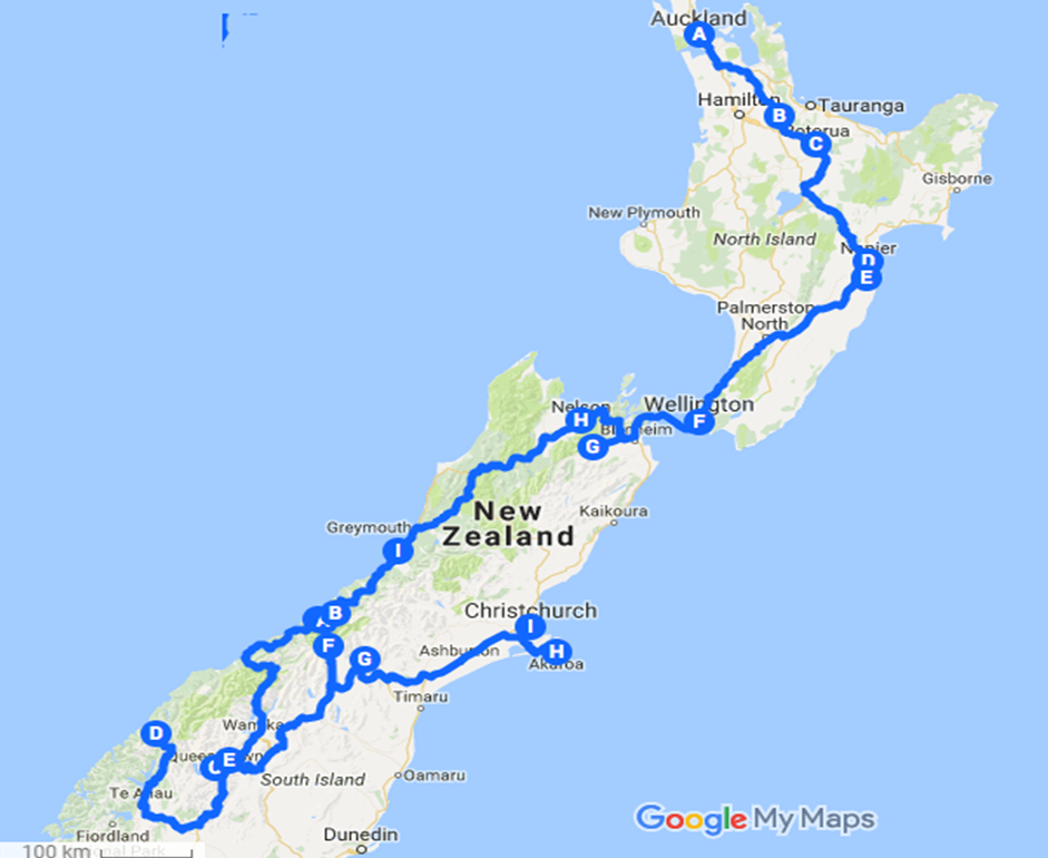 Hành trình du lịch New Zealand